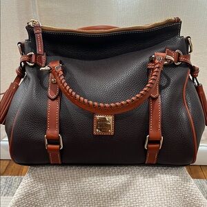 Dooney & Bourke  Regular sized Deep Brown Tmorrow Pebbled Grain Leather Satchel
